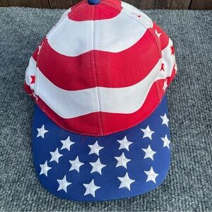 Vintage USA Flag All Over Print Olympic America 90s Trucker Baseball Hat Cap